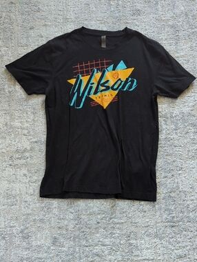 Wilson Black Short Sleeve Graphic Tee Size Medium